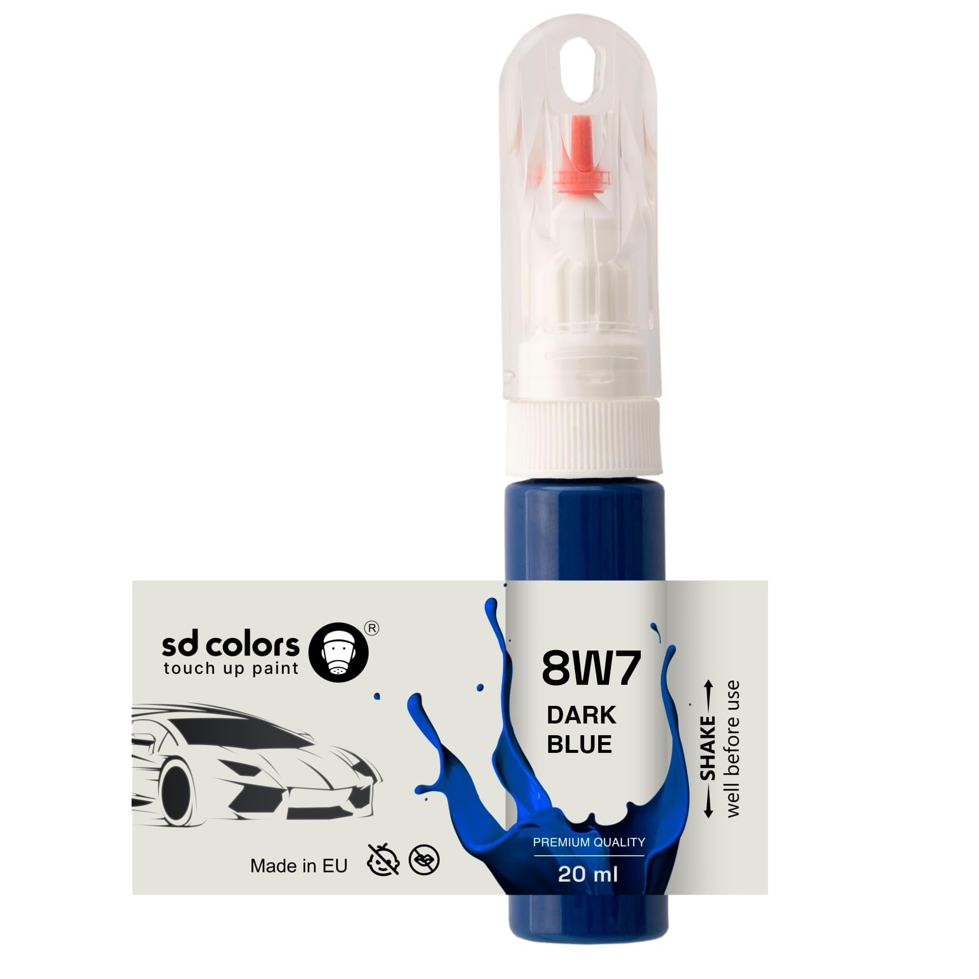 Sd Colors Just Paint Dark Blue 8W7 Touch Up 20 Ml Paint Convenient Brush For Scratch Repair Fix (Just Paint)