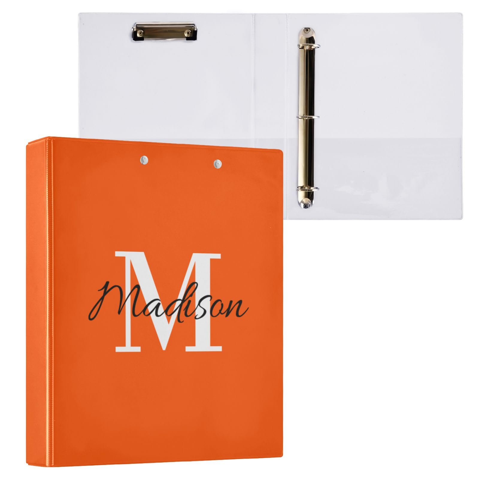Raccoglitore personalizzato a 3 anelli da 3,8 cm con nome, raccoglitore decorativo a tre anelli per quaderni, contiene 200 fogli, per lavoro, scuola, ufficio, regalo personalizzato