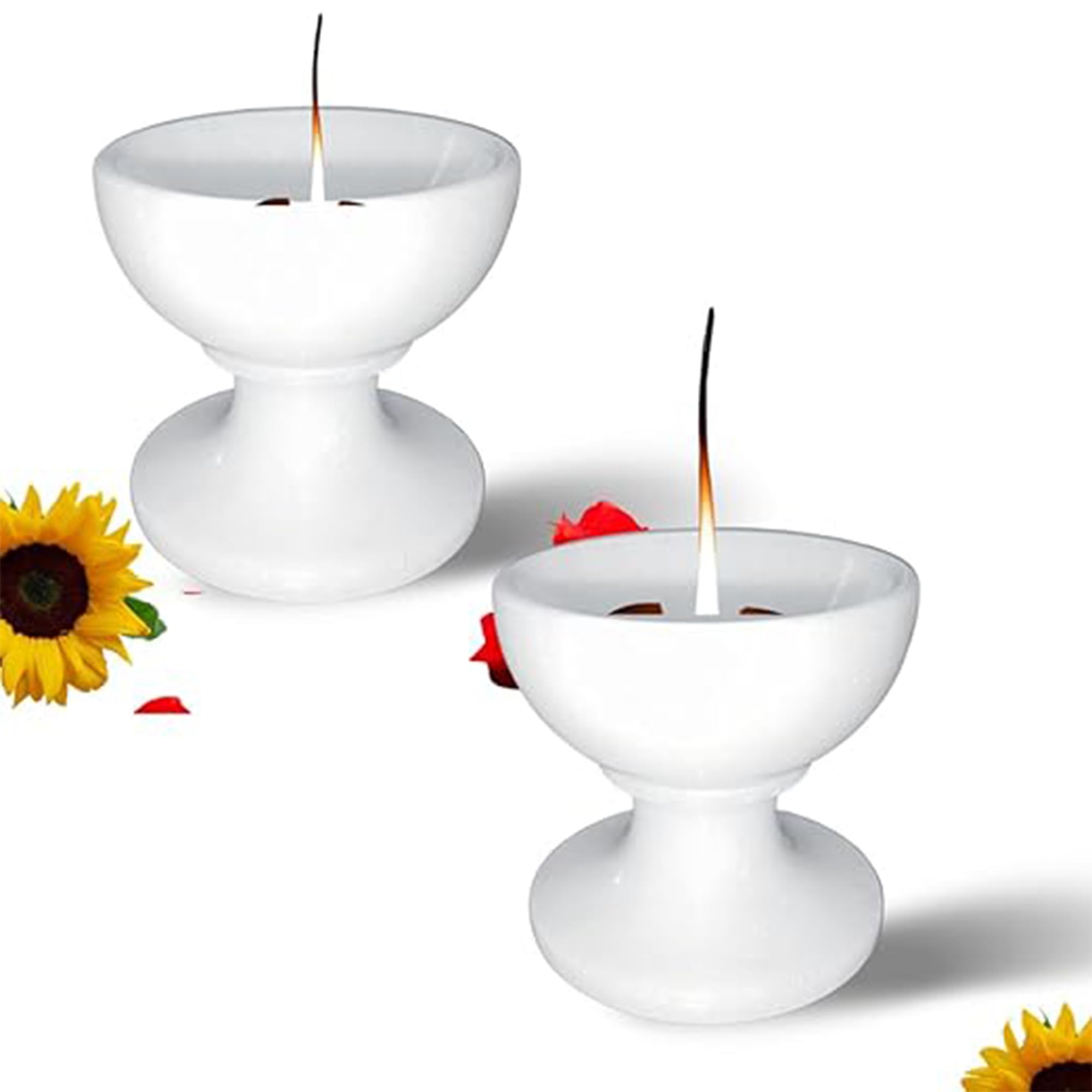 Handicrafts White Marble Stone Diya, Deepak Oil lamp for Pooja and Diwali Decoration 2 Inch ( Pack of 2 )