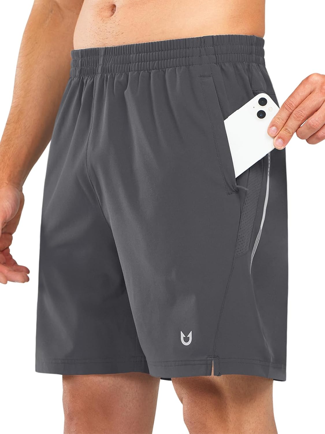 NORTHYARD Men's 7" Athletic Running Shorts with Zipper Pockets Quick Dry Lightweight Workout Gym Short