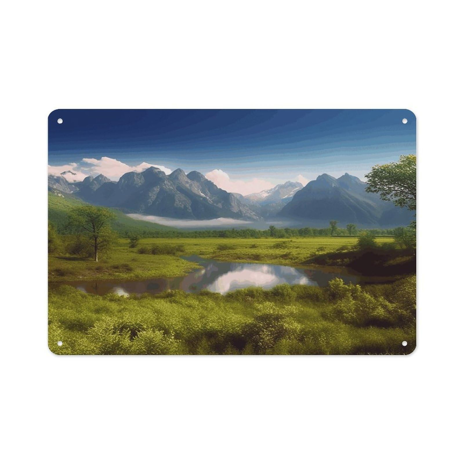 VstaDank Vintage Metal Sign Sublimation Aluminum Beautiful Scenery Plaque Sign Weatherproof Art Decorative Wall Plate Boho Aluminum Wall Hanging Decor Retro Poster Plaque 8x12in