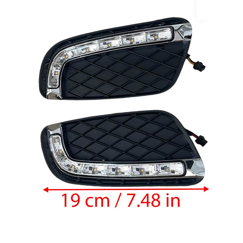 Riloer Luce di marcia diurna DRL,Luci Diurne Drl, Luci di marcia diurna con funzione bidirezionale di streamer a luce gialla Smart Fortwo 2008-2011,Alta Intensità Luminosa
