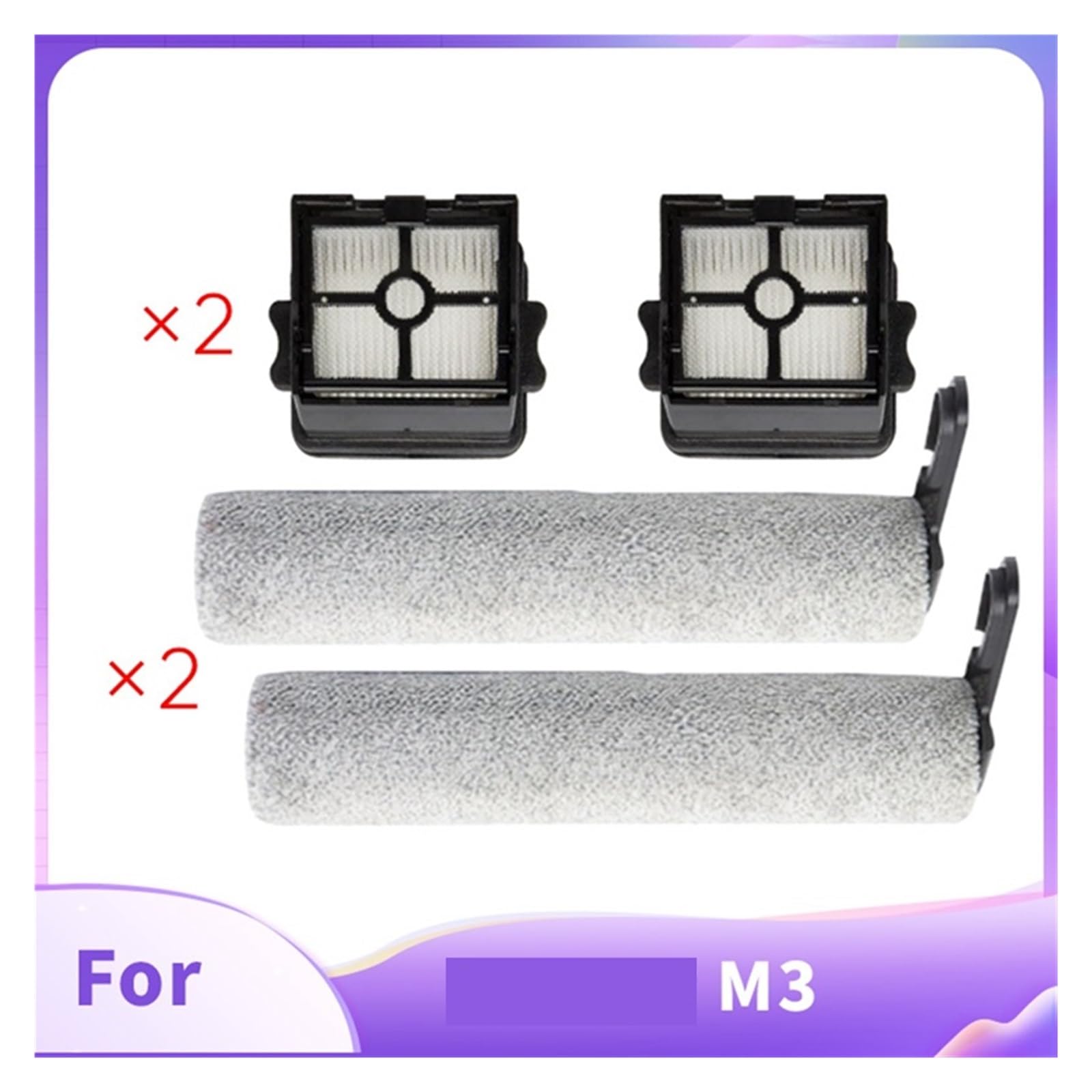 Kit de cepillo giratorio y filtro HEPA, 4 Uds., Compatible con piezas de repuesto de aspiradora en seco/mojado Laresar M3