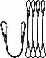 Vista 11 de 8 piezas de 12 pulgadas de cuerda elástica resistente con mosquetón para exteriores con una fuerza máxima de rotura de 190 libras, correas elásticas