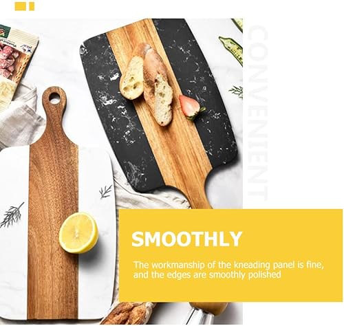 Miniatura 8 de Hemoton Tabla de cortar de carne para el hogar, tabla de cortar reutilizable, tabla de cortar para pan, verduras, mármol, madera