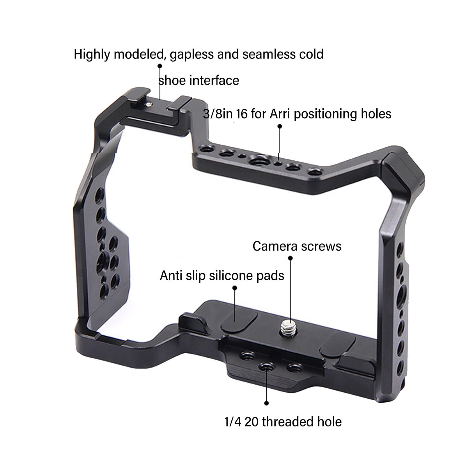 Gabbia completa per Z50 in lega di alluminio con attacchi da 14" e 38" e slitta ArcaSwiss da 38 mm per riprese video professionali