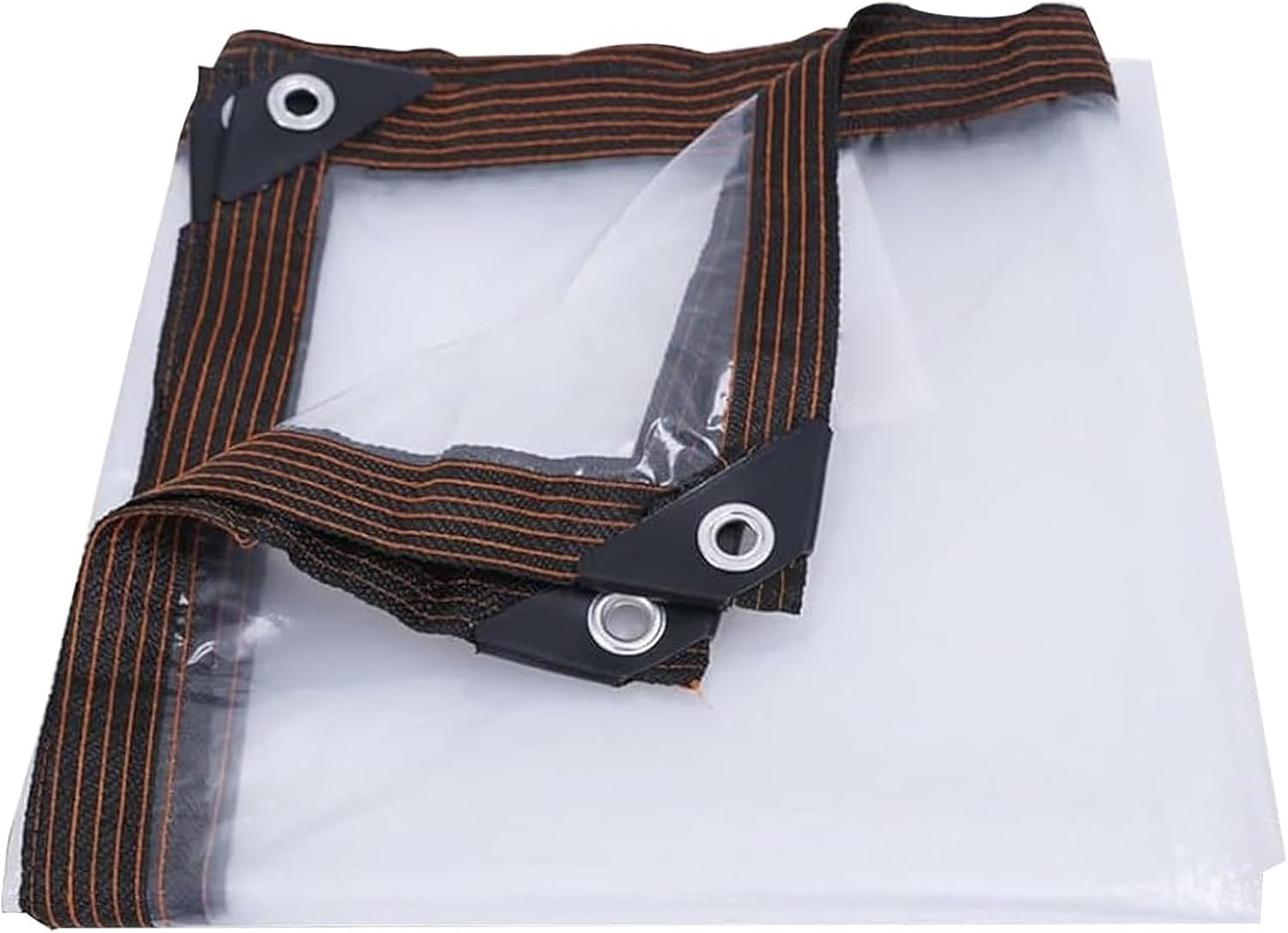 Heavy Duty Clear Waterproof Tarp, Transparent Vinyl Tarpaulin with Reinforced Grommets for Chicken Coop, Plants, Greenhouse, Anti-Tear Heavy Duty Plastic PE Tarpaulin Cover(4x4m/13.1x13.1ft)