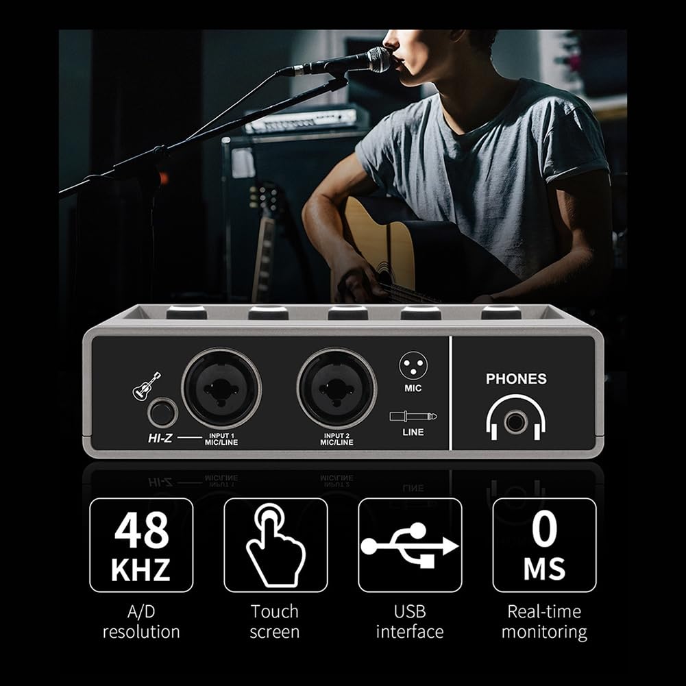 Mezclador de Audio Profesional Interfaz de Audio USB Tarjeta de Sonido Equipo de DJ Estudio de Grabación Convertidor de Guitarra Eléctrica