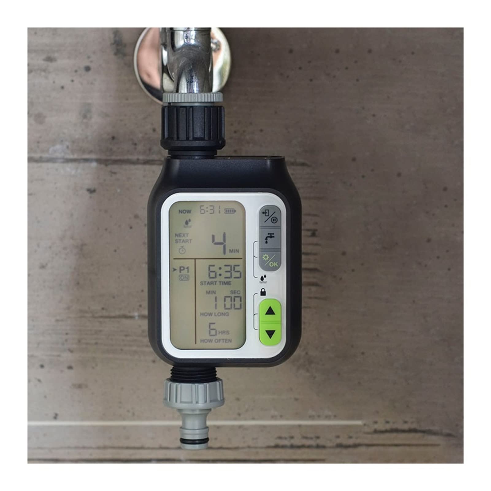 Wassertimer Gartenwassertimer wasserdichtes Wasserversorgungs Timer mit Regensensor -Bewässerung Timer Automatische Bewässerungssteuerung for Bewässerungssysteme Schlauchtimer (Color : with 2 Way Spl
