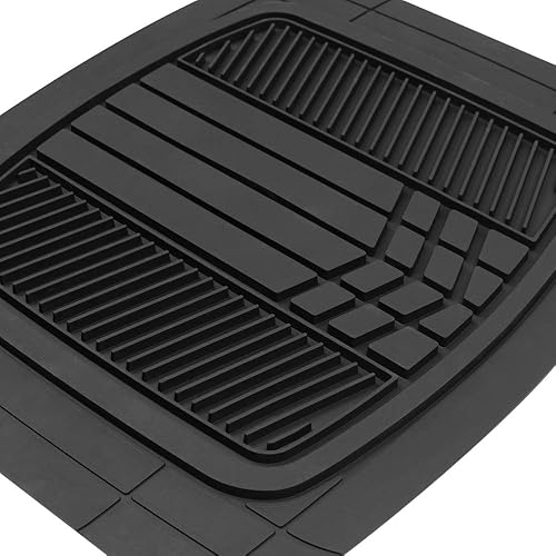 Miniatura 7 de BDK Alfombrillas de goma gris de 3 piezas (delantera y trasera), forros de ajuste universal resistentes para automóviles, SUV, camiones, camionetas,