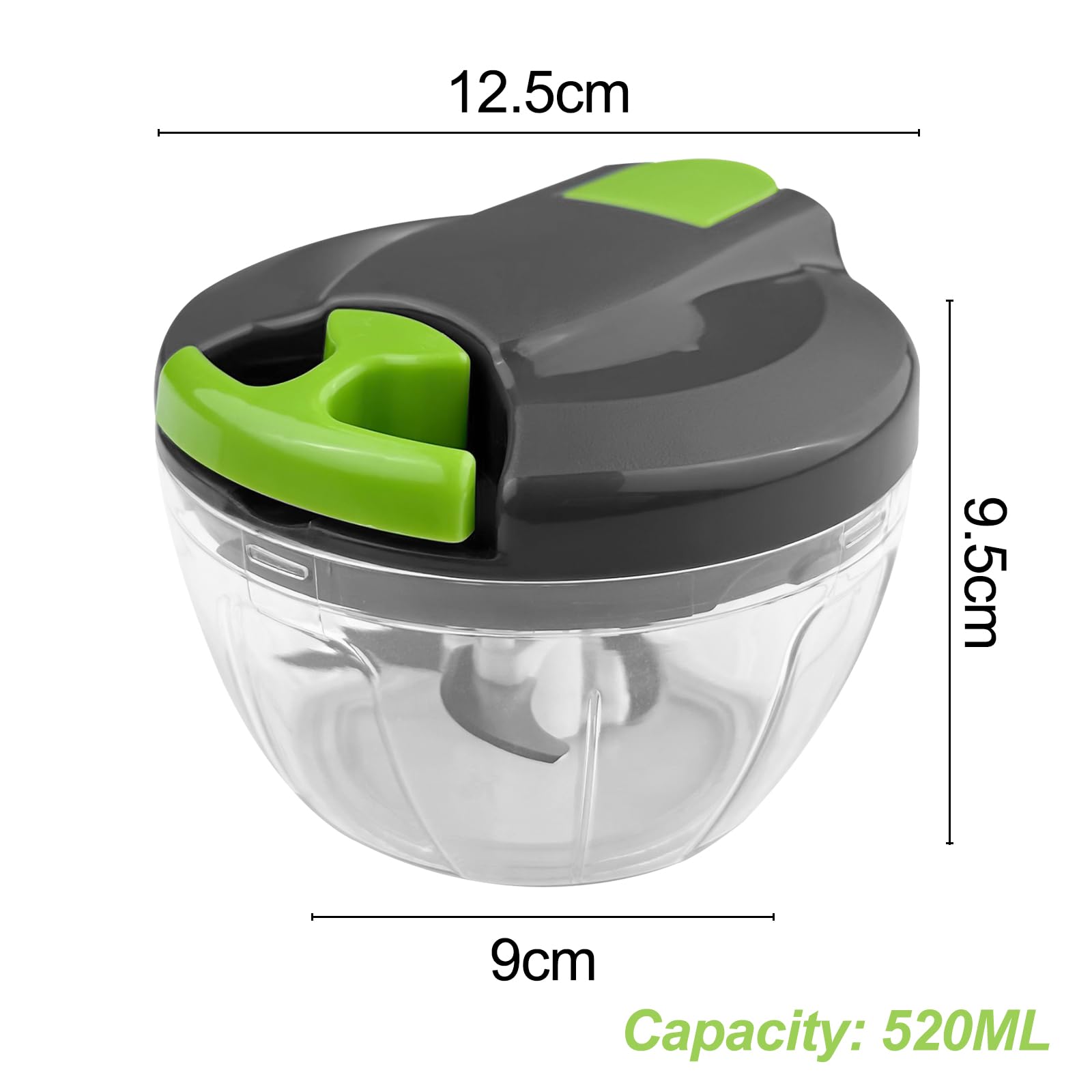 Tritatutto Manuale A Corda Ghazpmuk - Piccolo, Con 3 Lame, Per Cucina E Viaggio
