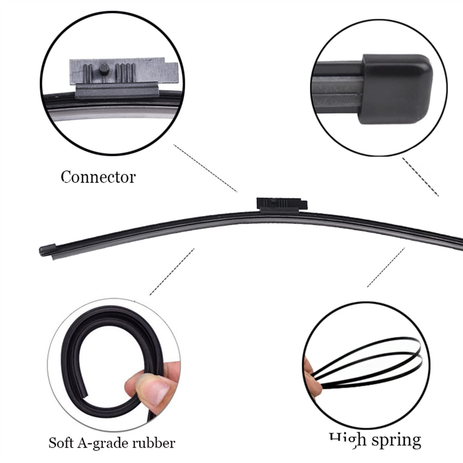 WITTSY Parti Tergicristalli 24 "19" 14 "RHD E LHD Anteriore E Posteriore Tergicristallo Spazzole per Parabrezza per Parabrezza per BMW Serie 3 E91 2005-2009