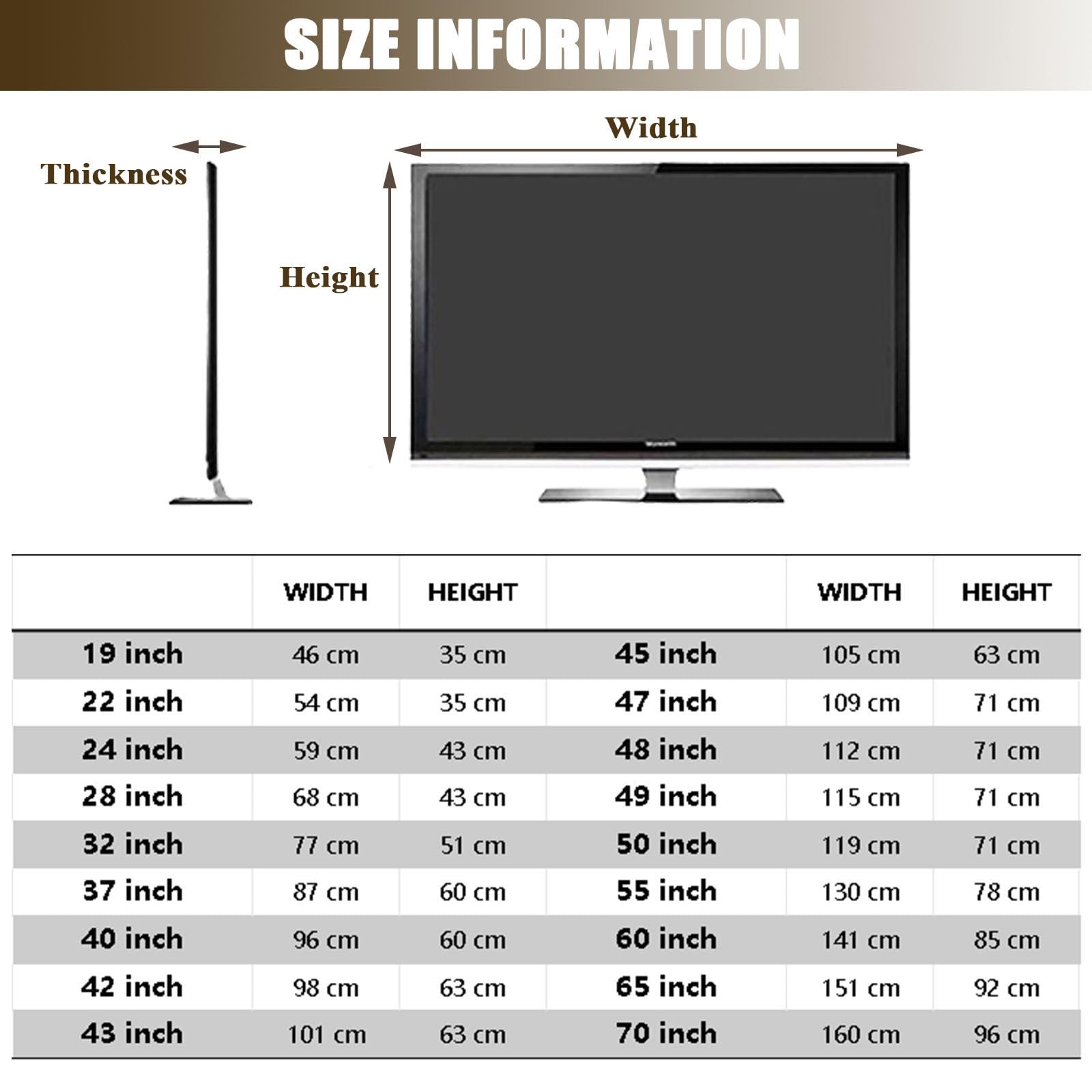 Hixingo Housse pour TV, Housse de Protection Télévision Housse Protection Écran TV Élastique Housse Télévision Anti Poussière Respirant Housse Écran TV Housse Écran PC (32inch,Constellation)