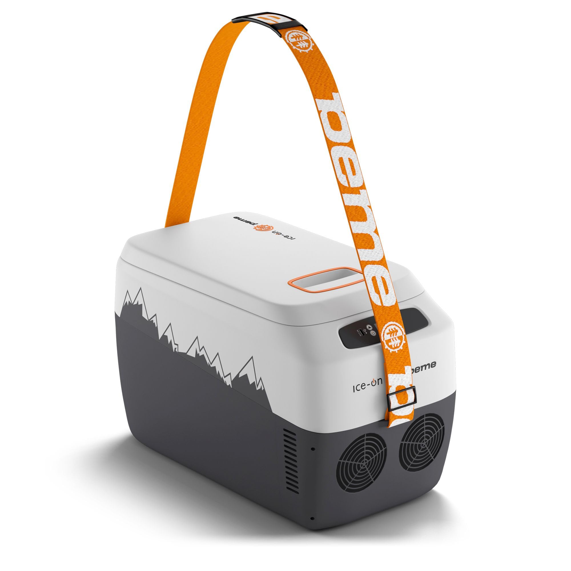 peme Ice On 28,3L – Przenośna lodówka termoelektryczna z wyświetlaczem LCD, portem USB, podwójnym zasilaniem 12V/230V – Idealna na camping, podróże & do samochodu