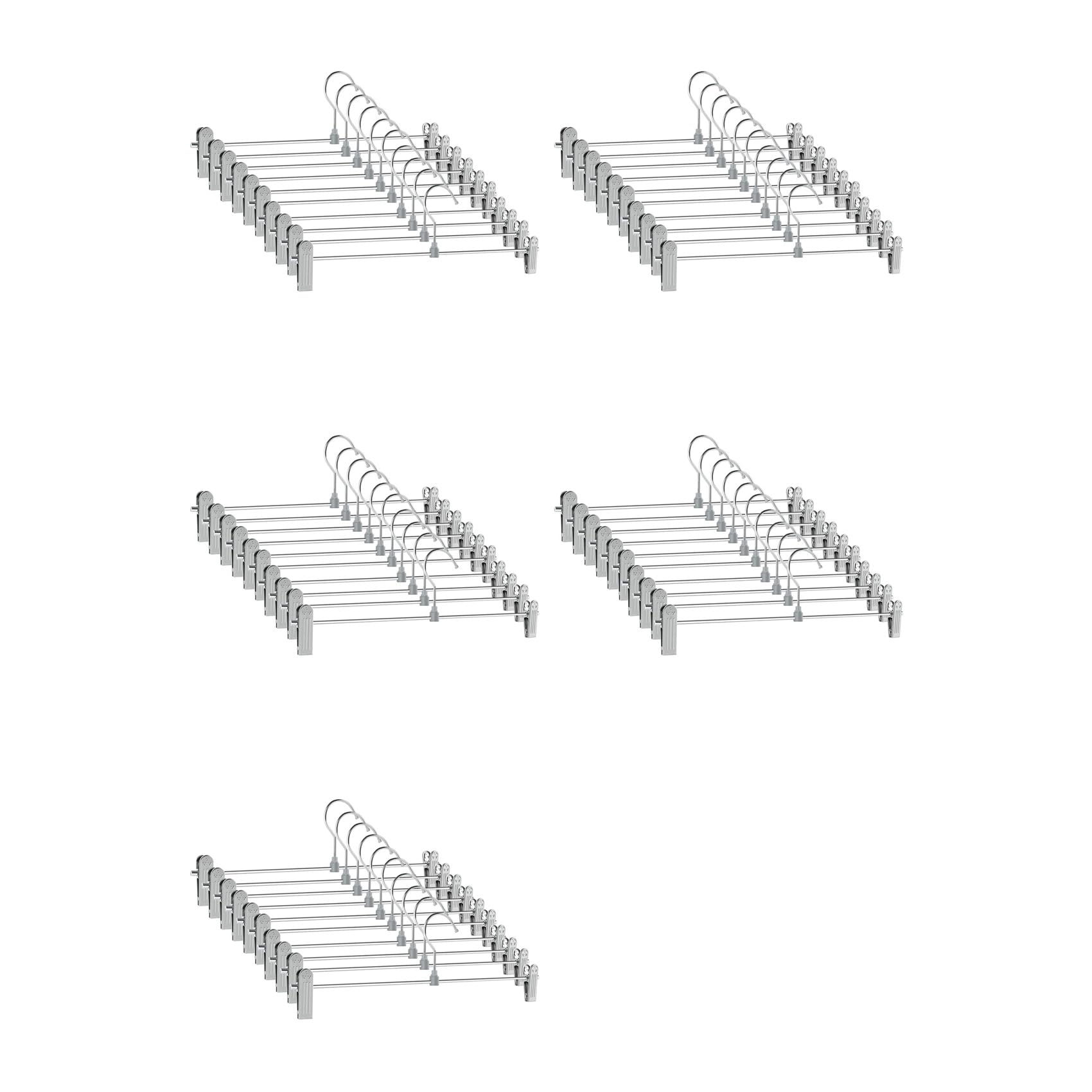 Hndhbfgrt Pant Hangers,Skirt Hangers with Clips Space Saving,Adjustable Clips Hangers Clothes Hangers for Pants 50 Pack