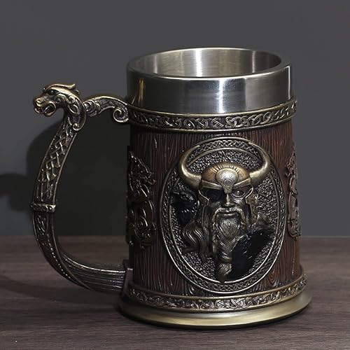 Miniatura 2 de GuoShuang Viking Thor Mjolnir - Taza de café con jarro de cerveza, taza de café Odin, 20 onzas