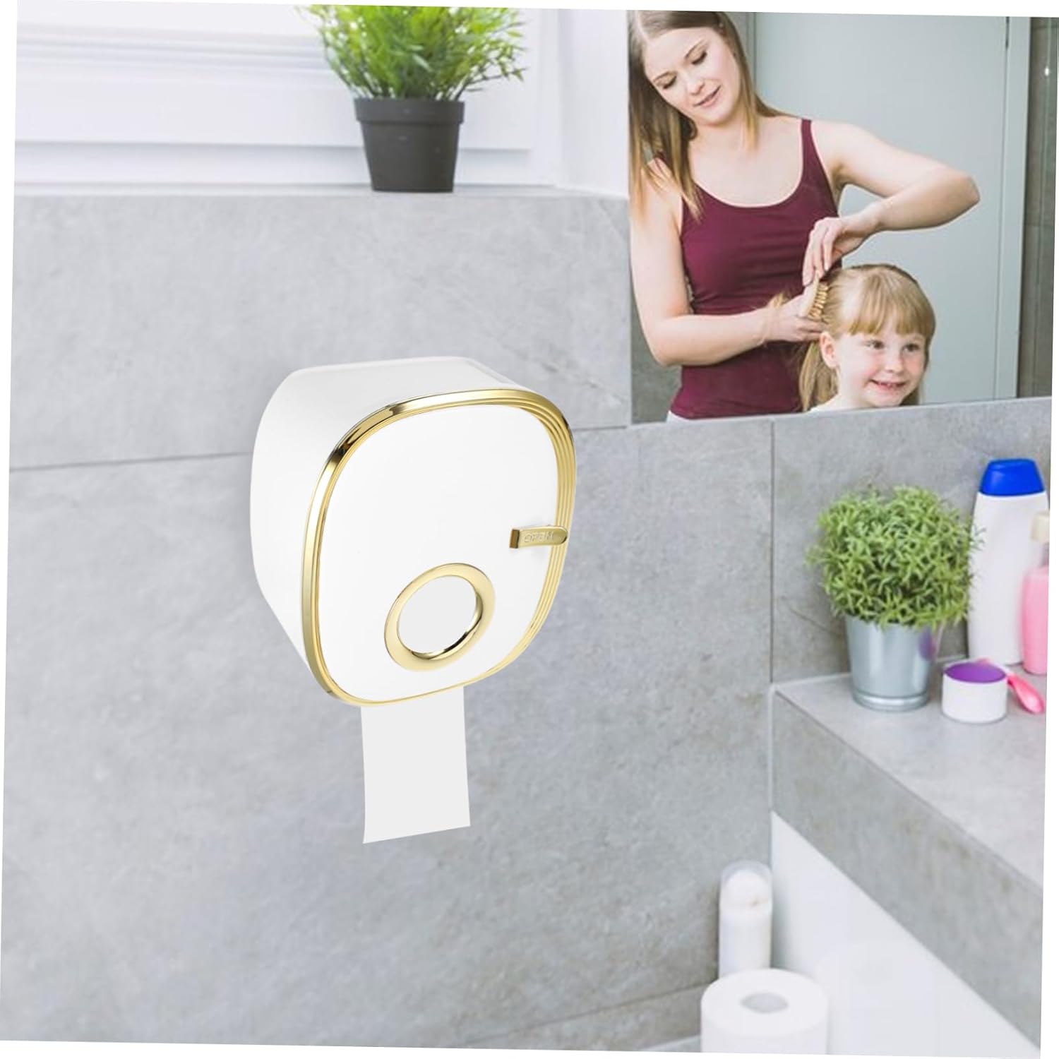 Homoyoyo Toilet Paper Holder Boxed Storage Tissue Organizer for Bathroom Use Easy Wall-Mounted Installation for Smooth Stylish and Design