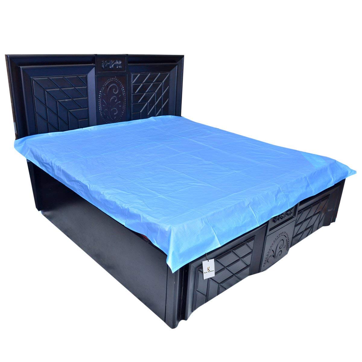 Kuber Industries PVC Double Bed Mattress Protector Sheet, Blue, 6.5 * 6 feet - CTKTC22304
