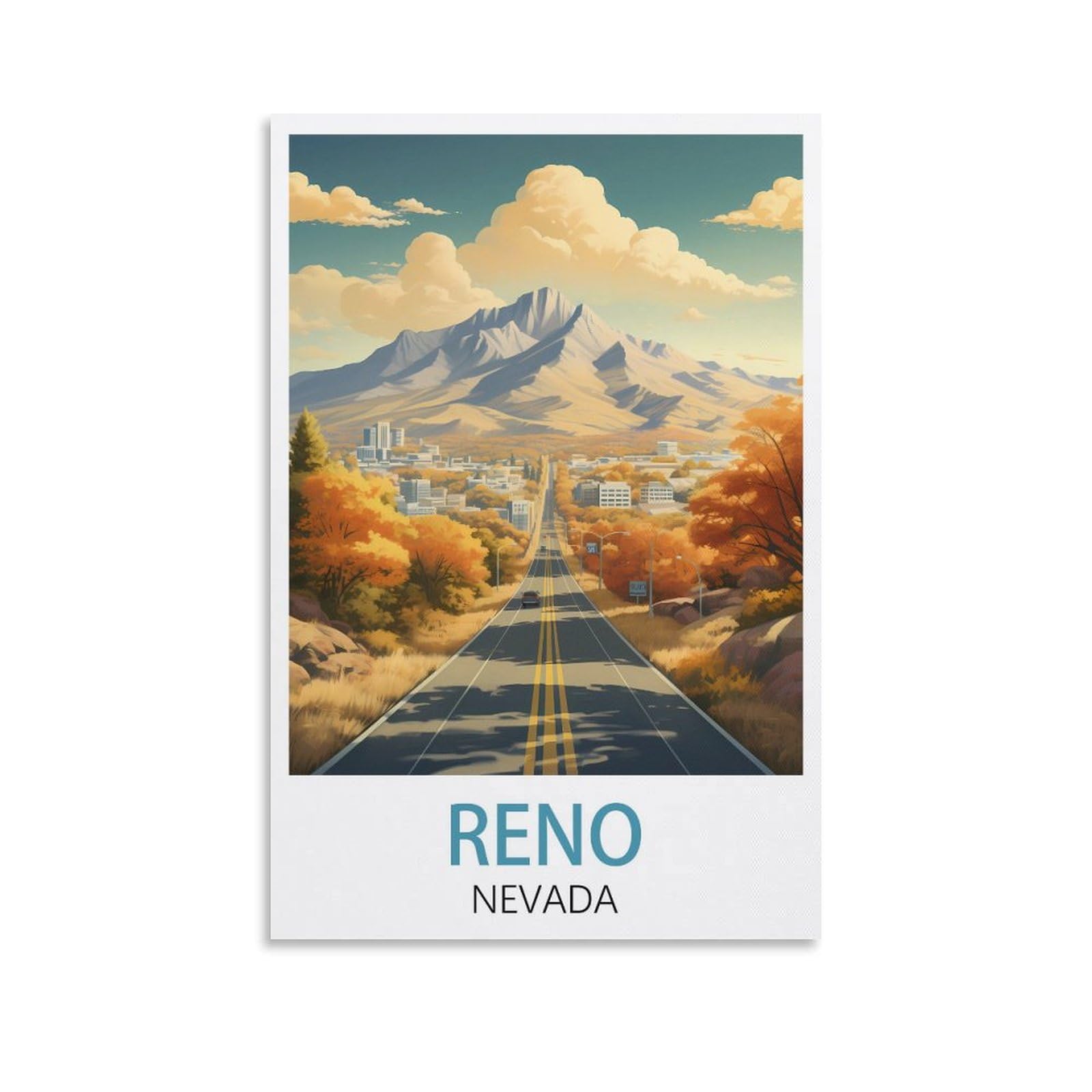 EZMLFA DIY Diamond Painting,Reno Nevada 5D Landscape Diamond Painting Kits for Adult, Gem Art Crystal Art Kits for Adults, for Home Wall 40x40cm