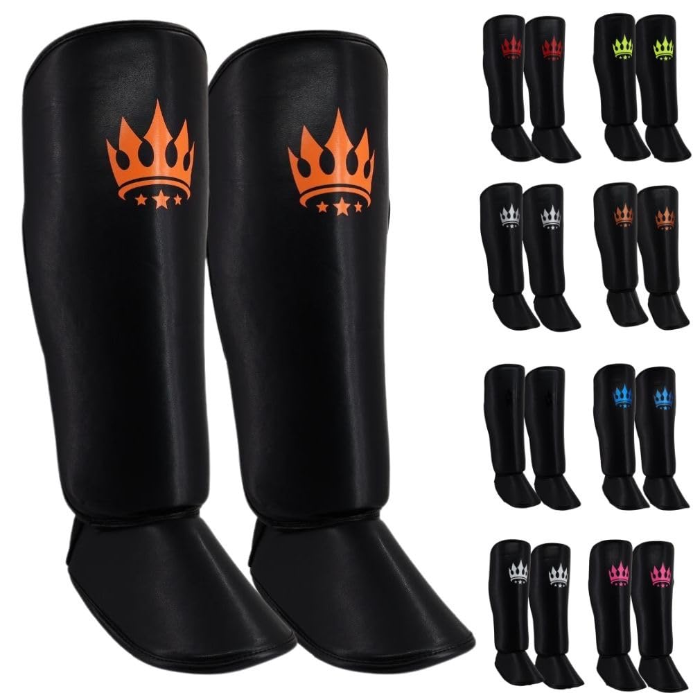 Playerz Adult Element Shin Guards – Premium Leg Protection for MMA, Muay Thai and Kickboxing – Lightweight, High-Impact Shin Pads With a Non-Slip Design for Men and Women