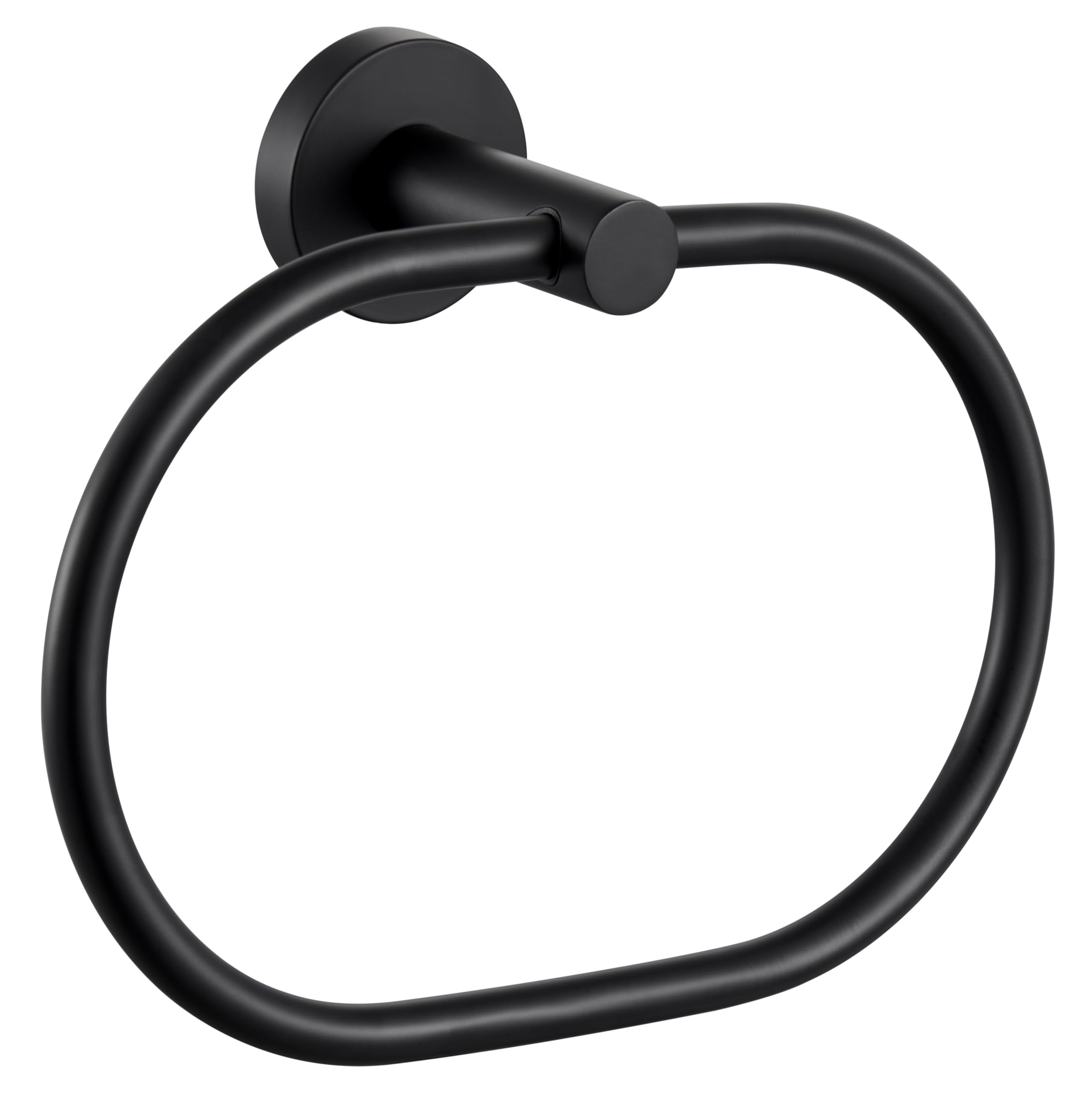 APLusee Matte Black Towel Ring, Stainless Steel Swivel Hand Towel Holder, Modern Kitchen Bathroom Accessories Home Drying Storage Rail Space Saver
