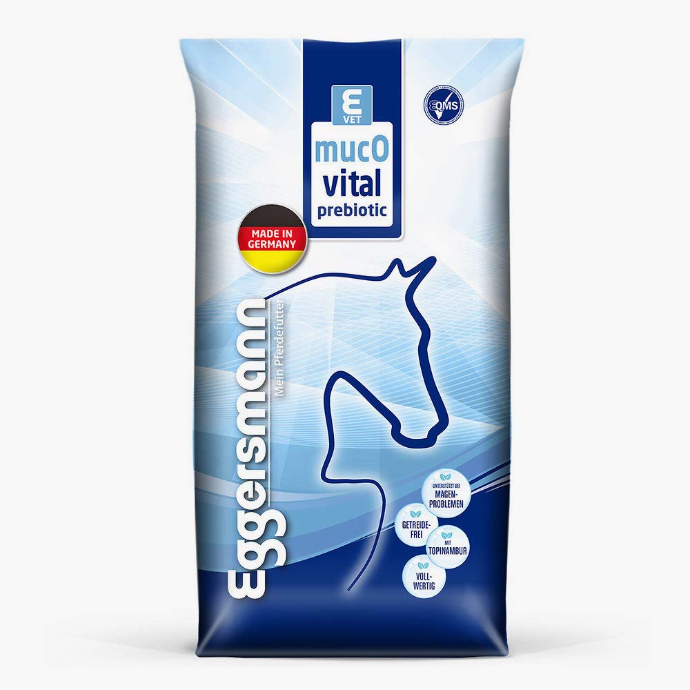 Eggersmann Mein Pferdefutter E-Vet mucOvital prebiotic getreidefrei 20 kg - Prebiotisches Müsli für magenempfindliche Pferde - Unterstüzt die Verdauung & Darmflora - Getreidefreies Ergänzungsfutter