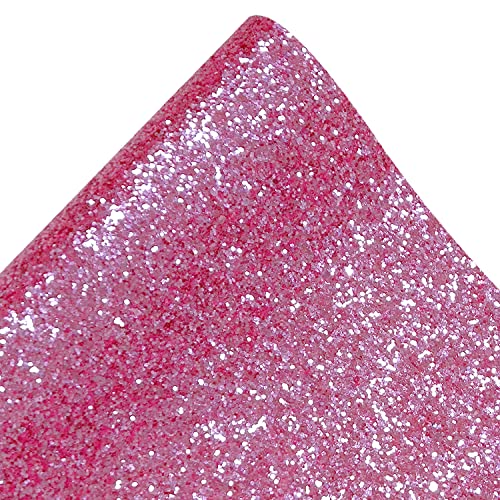 Image of Hot Pink Chunky Glitter Faux Leather Fabric Roll 12 x 52 Inch, Sparkly Valentine's Day Material for Crafting Bows and Earrings (17032#6)
