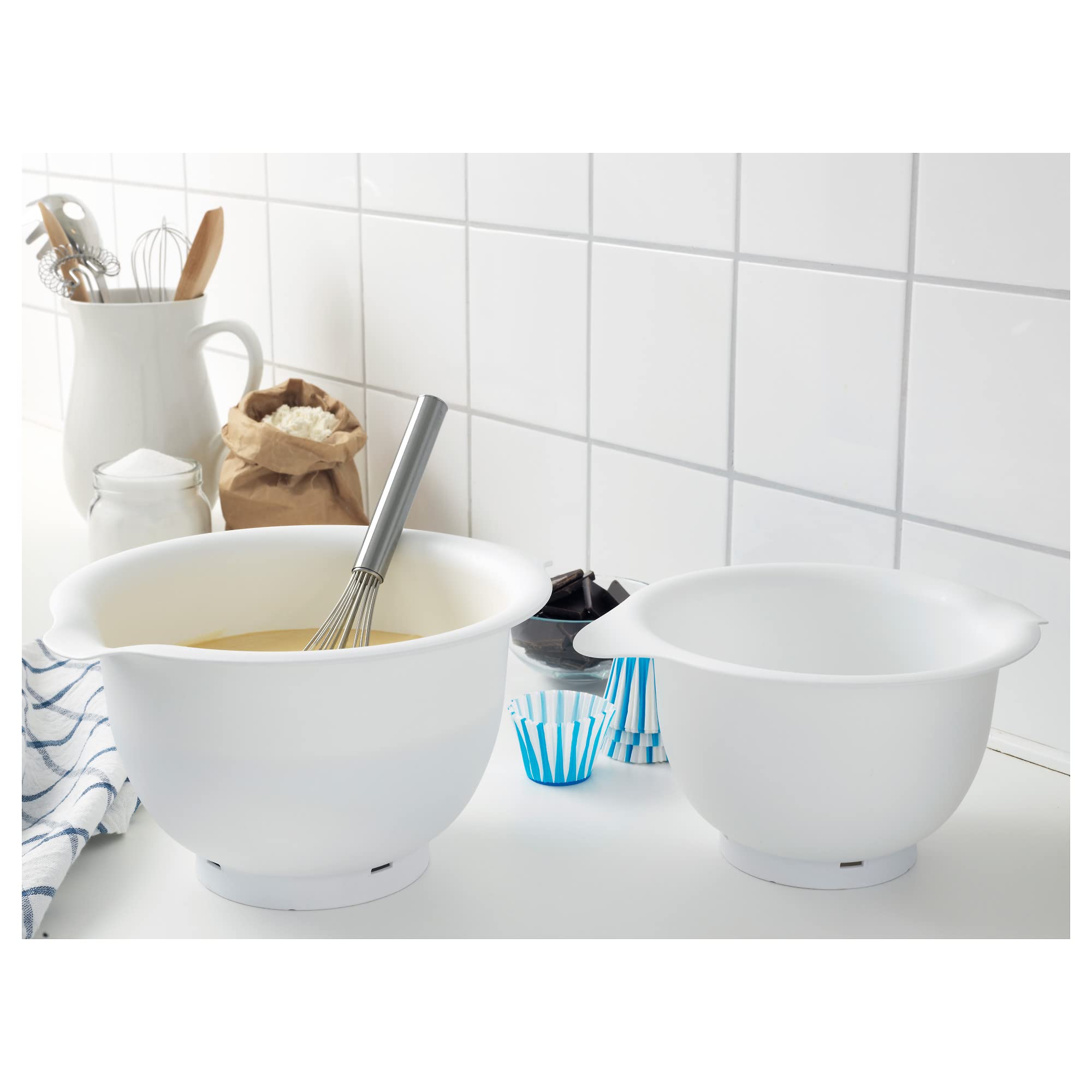 Ikea VISPAD Rührschüssel, 2er Set, Weiß Küche, Haushalt & Wohnen