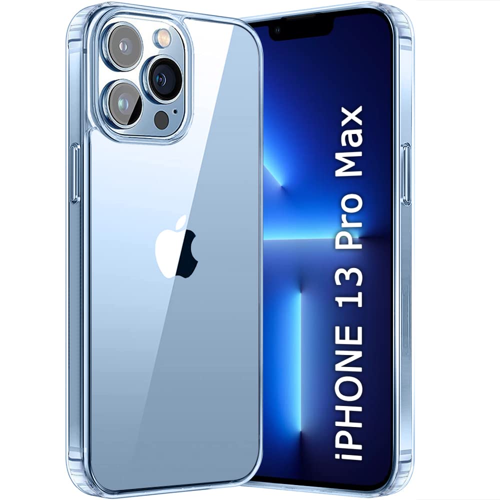 TheGiftKart Ultra-Hybrid Crystal Clear Back Case Cover for iPhone 13 Pro MAX | Shockproof Design | Camera Protection Bump | Hard Clear Back | Bumper Case (Silicone | Transparent) (B0BT9Y82CP) Amazon Price History, Amazon Price Tracker