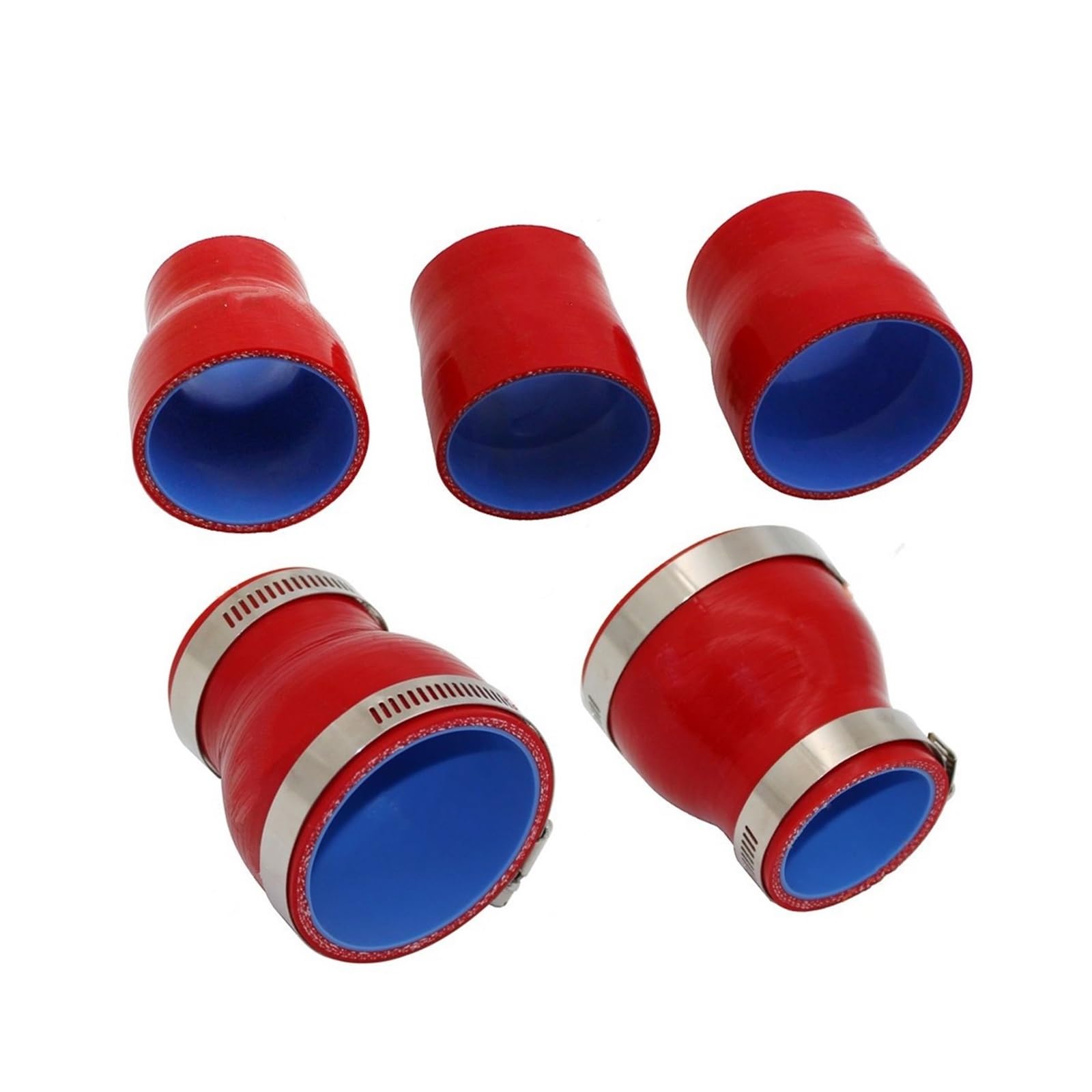 Thujmgh 51Mm-70Mm Universal Silicone Tubing Hose Straight Big To Small Connector Car Intercooler Turbo Intake Pipe Coupler Red Multi Size Car Air Intake Hose(51Mm-70Mm)