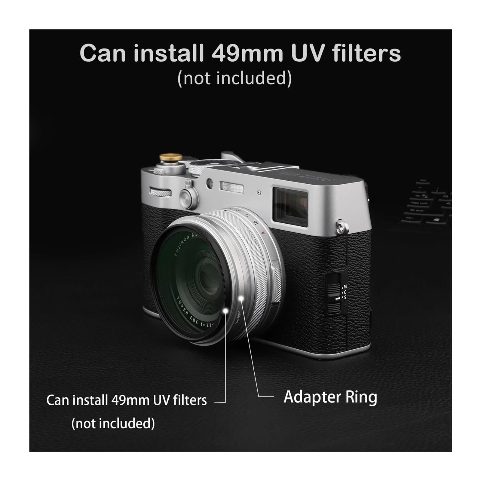 Anello adattatore filtro obiettivo compatibile for Fujifilm X70 X100 X100S X100T X100F fotocamera adatta 49 mm UV CPL filtro ND argento