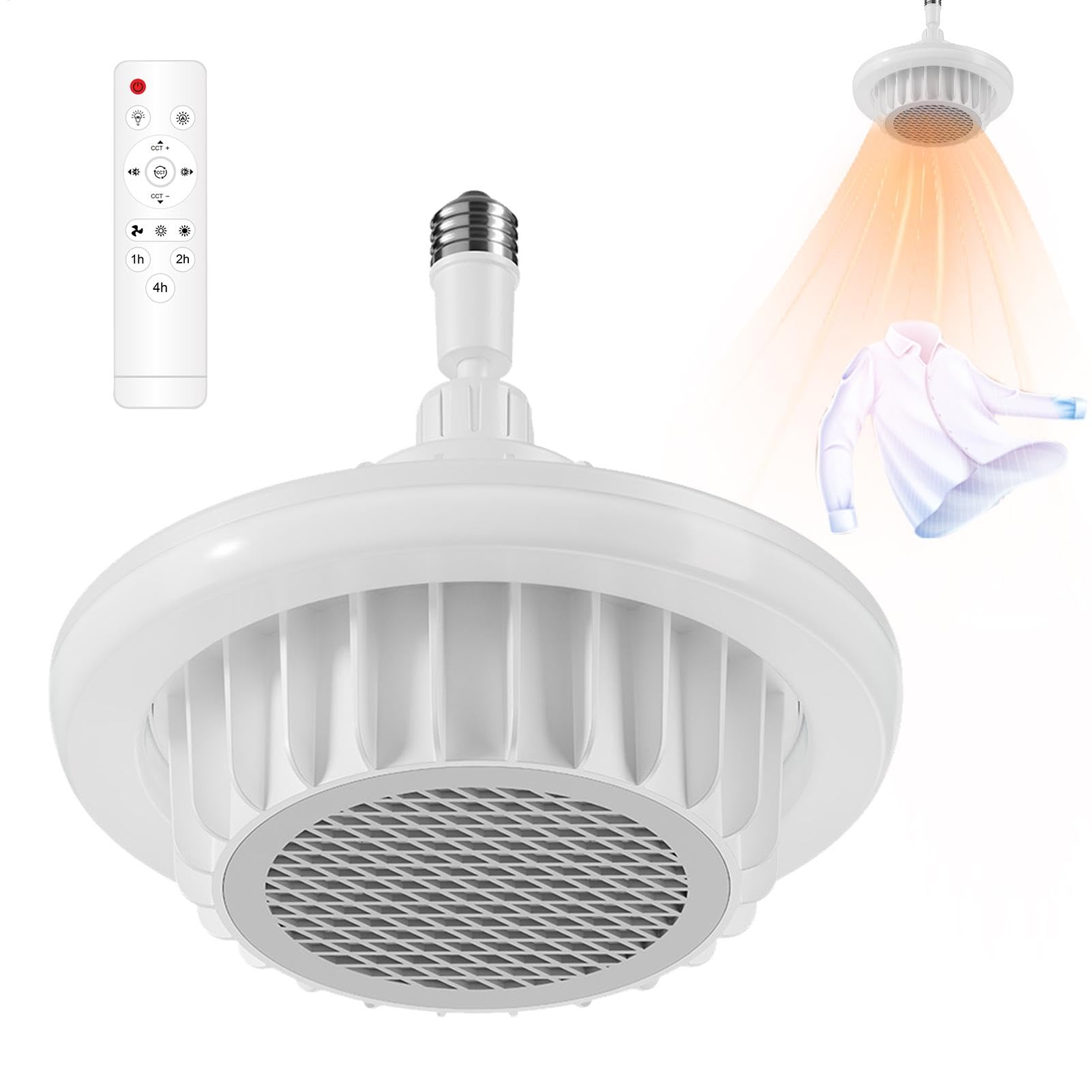 LED Light Ceiling Heater for Ceiling Fan with LED Light - 600W Bathroom Ceiling Heater - Heating Blanket for Bathroom, Indoor Electric Ceiling Heater, Heater