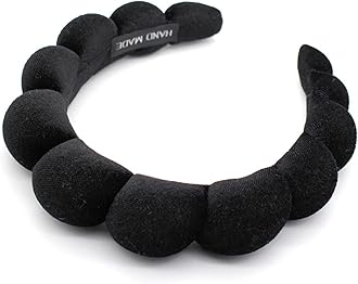 Uchyius Fashion Headbands for Women Padded Fabric Hair Bands Wide Velvet Non Slip Headband Hair Accessories for Women Girls, Black