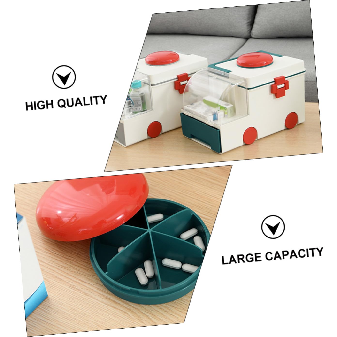 NOLITOY Botiquín Médico De Emergencia Caja De Primeros Auxilios Hogar Contenedor Médico Capacidad De Almacenamiento Para Guardar Medicamentos Domésticos y Suministros De Emergencia