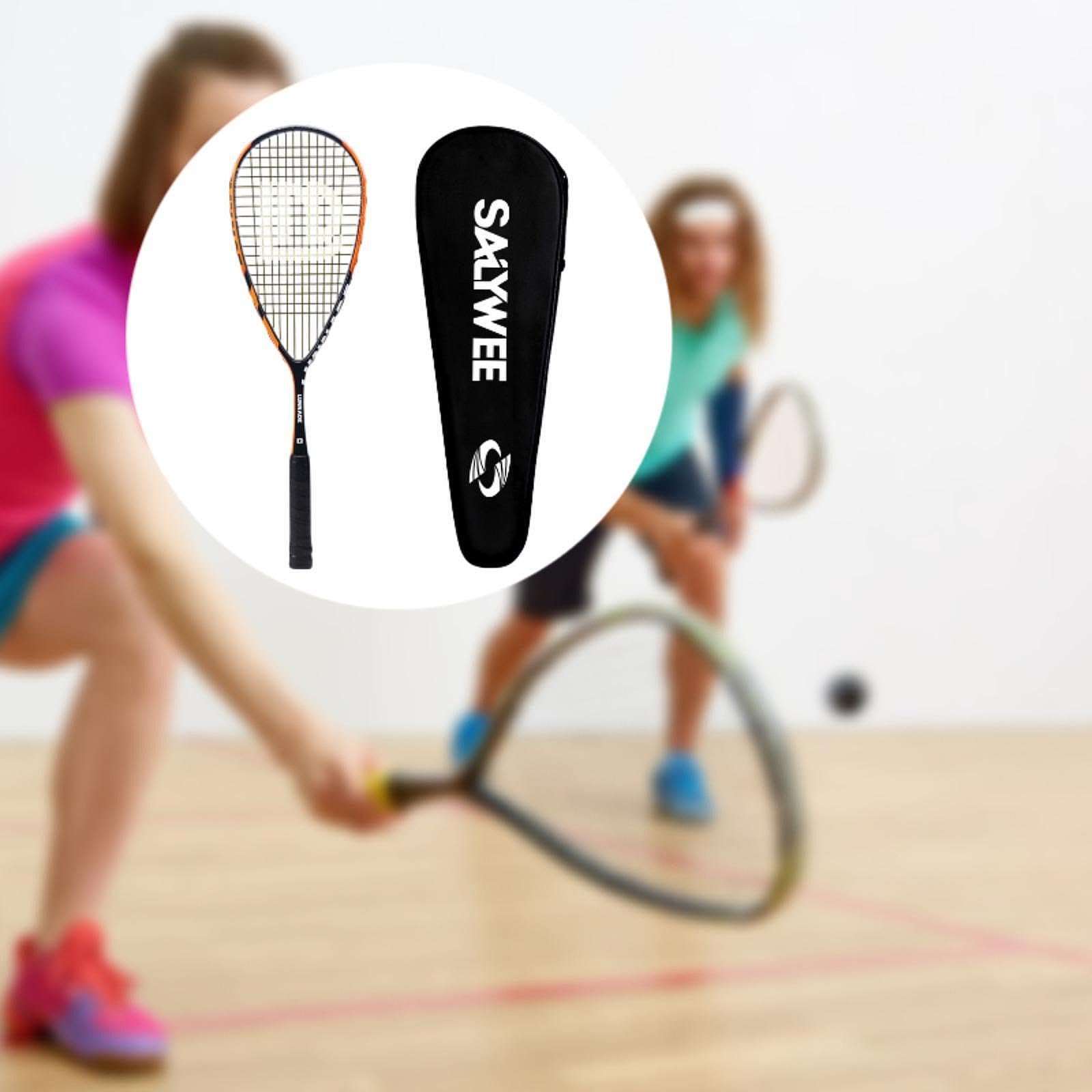 Racchetta da Squash con Telaio in Fibra di Carbonio, Impugnatura Antiscivolo, Racchetta Professionale a Goccia per Principianti.