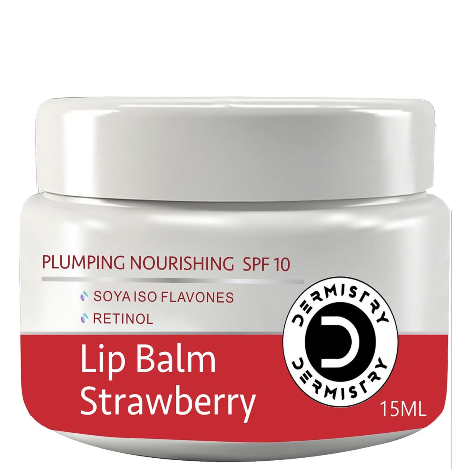 Plumping SPF10 Glossy Strawberry Lip Balm for Dry Dark Pigmented Chapped Lips with Shea Butter, Retinol, Coconut Oil Provides Sun Protection, Dark Black Pigmentation Remover Men Women 15ml
