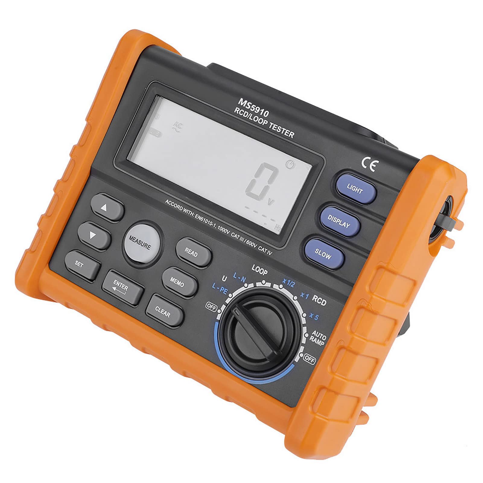 Tester RCD Upływ PEAKMETER MS5910 Cyfrowy Tester Rezystancji RCD — Kompaktowy Multimetr z Pomiarem Prądu Wyzwalającego, Przechowywaniem Danych, Interfejsem USB i Funkcjami