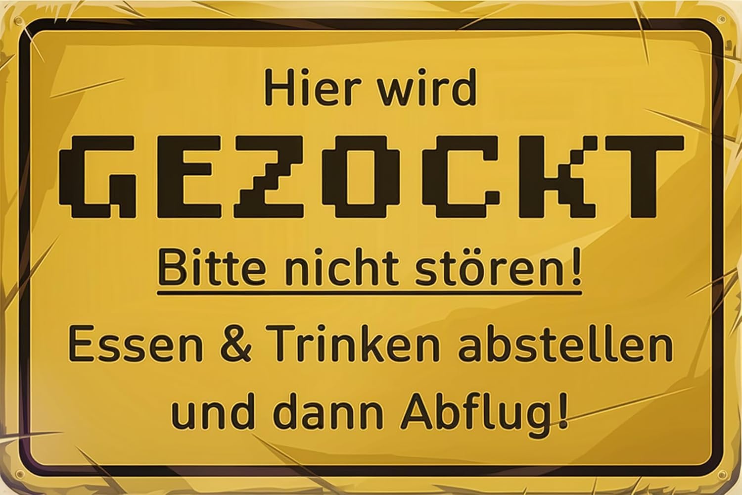 Hier Wird Gezockt Bitte nicht stöRenN Vintage Retro Tin Signs for Home Garage Farm Garden Bar Coffee Kitchen Wall Decor 8x12 Inch