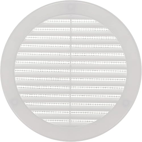 Miniatura 26 de Vent Systems 4 pulgadas (dimensiones de apertura) - Paquete de 5 - Cubierta de ventilación de alero negra - Rejilla de ventilación de aire redonda