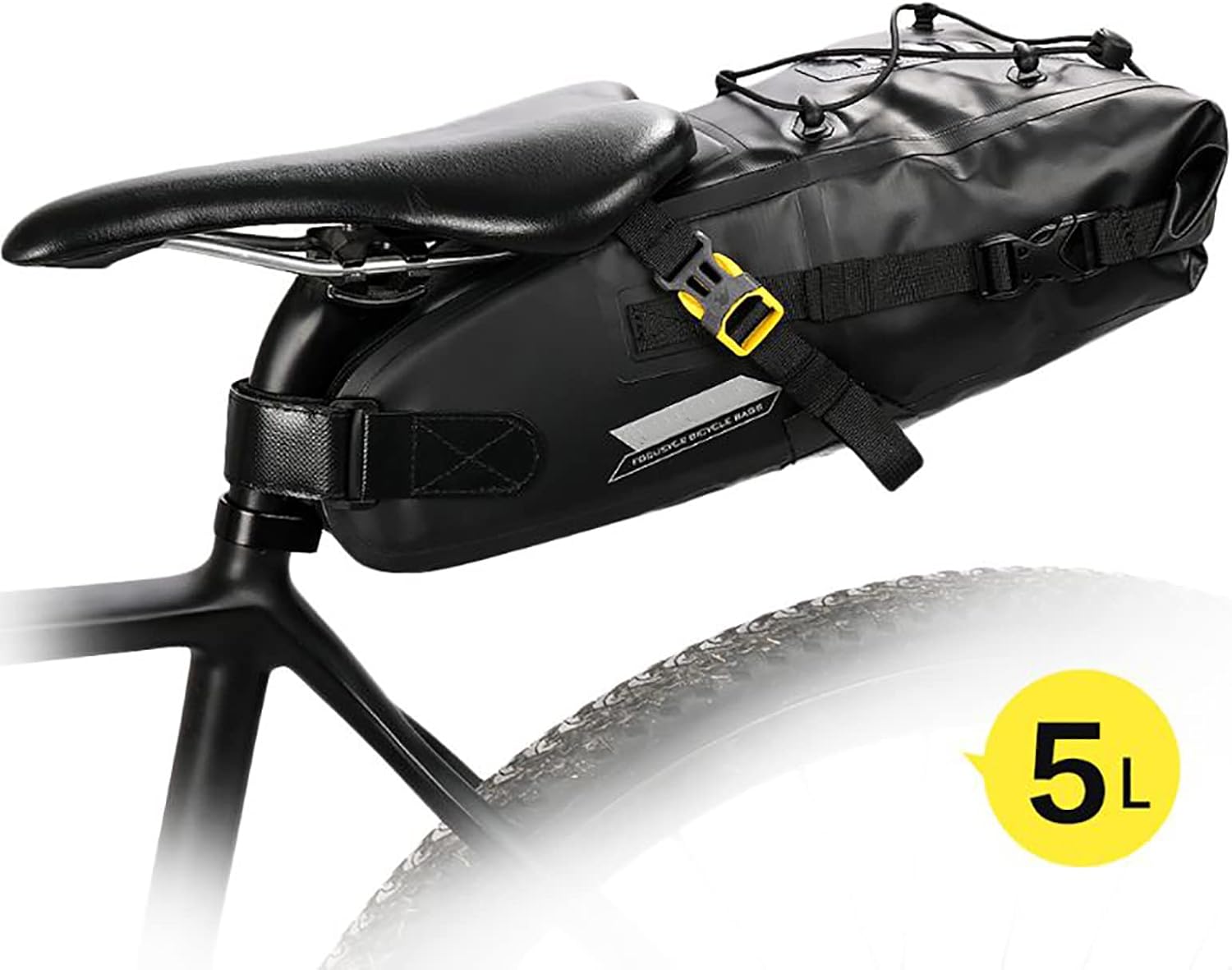 5L Bicycle Bag PVC Waterproof Bike Saddle Bag Cycling Tail Rear Pouch Bag Large Capacity Lightweight Bicycle Accessories