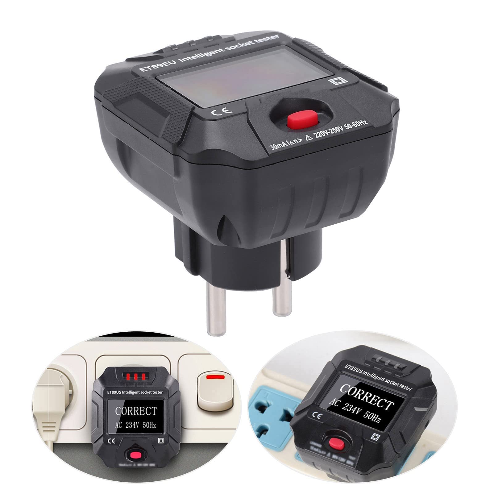 Testeur Prise électrique Testeur De Prise électrique Avec Afficheur Tension - 90-250V, Type F EU - Pour Vérifier Terre Et Polarité Outils Et Testeurs Testeur Prise électrique Testeur De Prise électrique Avec Afficheur Tension - 90-250V, Type F EU - Pour Vérifier Terre Et Polarité Outils Et Testeurs