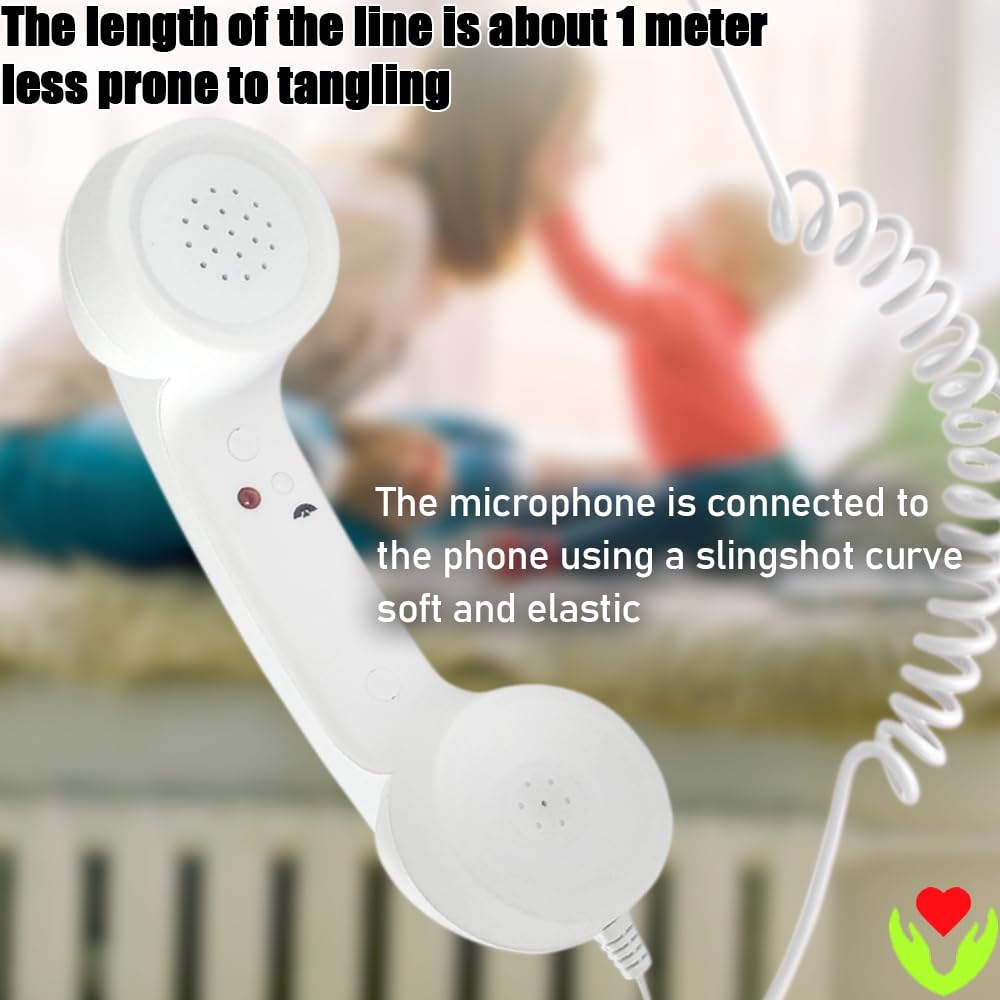 Kyduu Auricular telefónico Retro y Vintage, Receptores telefónicos Retro, Receptor de teléfono Retro como Auricular, Teléfono Retro Auricular Vintage para Celulares para móvil, Tablet (Blanco) — view 4