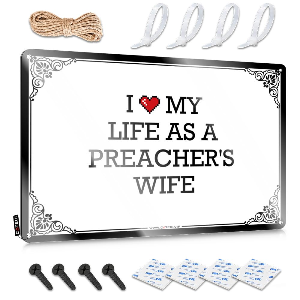 New Wall Signs, At Home Decor Haves I Love My Life As A Preacher's Wife | Farmhouse Basement Bar Decor(30X40CM)