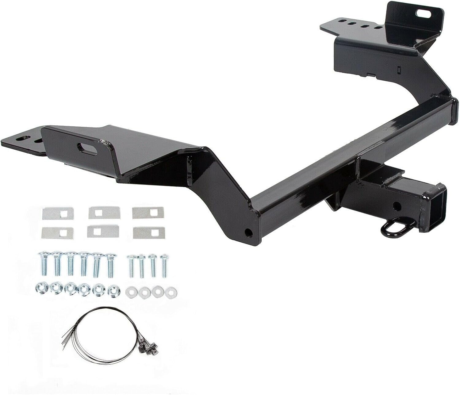 for Ford for Escape SEL 2013 2018-2019 & S/SE/Titanium 2013-2019 Class 3 Trailer Hitch Rear Bumper Towing 2" Steel Black 1 Piece Set LUCK000915 000915