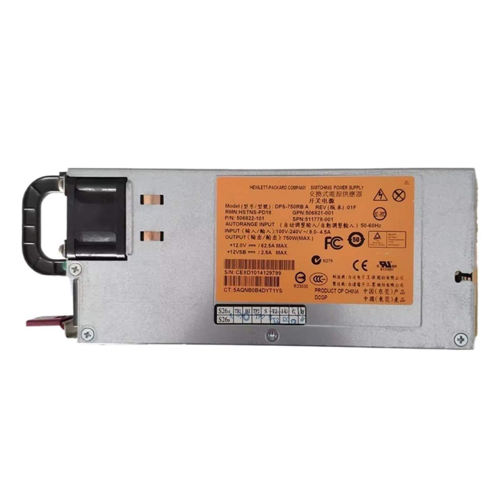 511778-001 for DL360 380 G6 G7 G8 750W Fuente de alimentación del Servidor DPS-750RB A 506821-001 506822-101