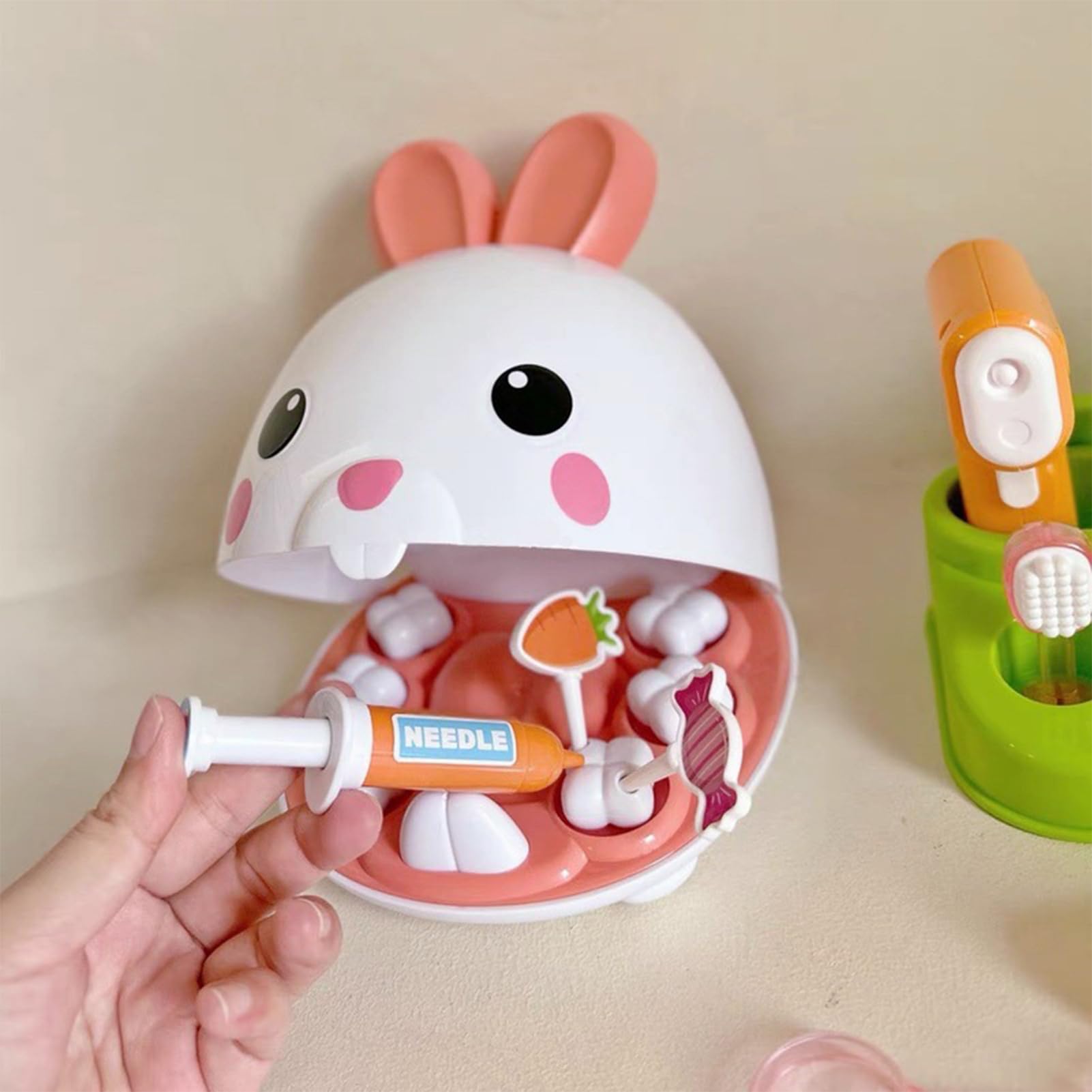 Kit de Dentiste ludique pour - Adorable kit de Simulation de Lapin - Jeu de rôle interactif - Jouet éducatif créatif pour la Maternelle, Prix Scolaire, Cadeau de fête, Classique