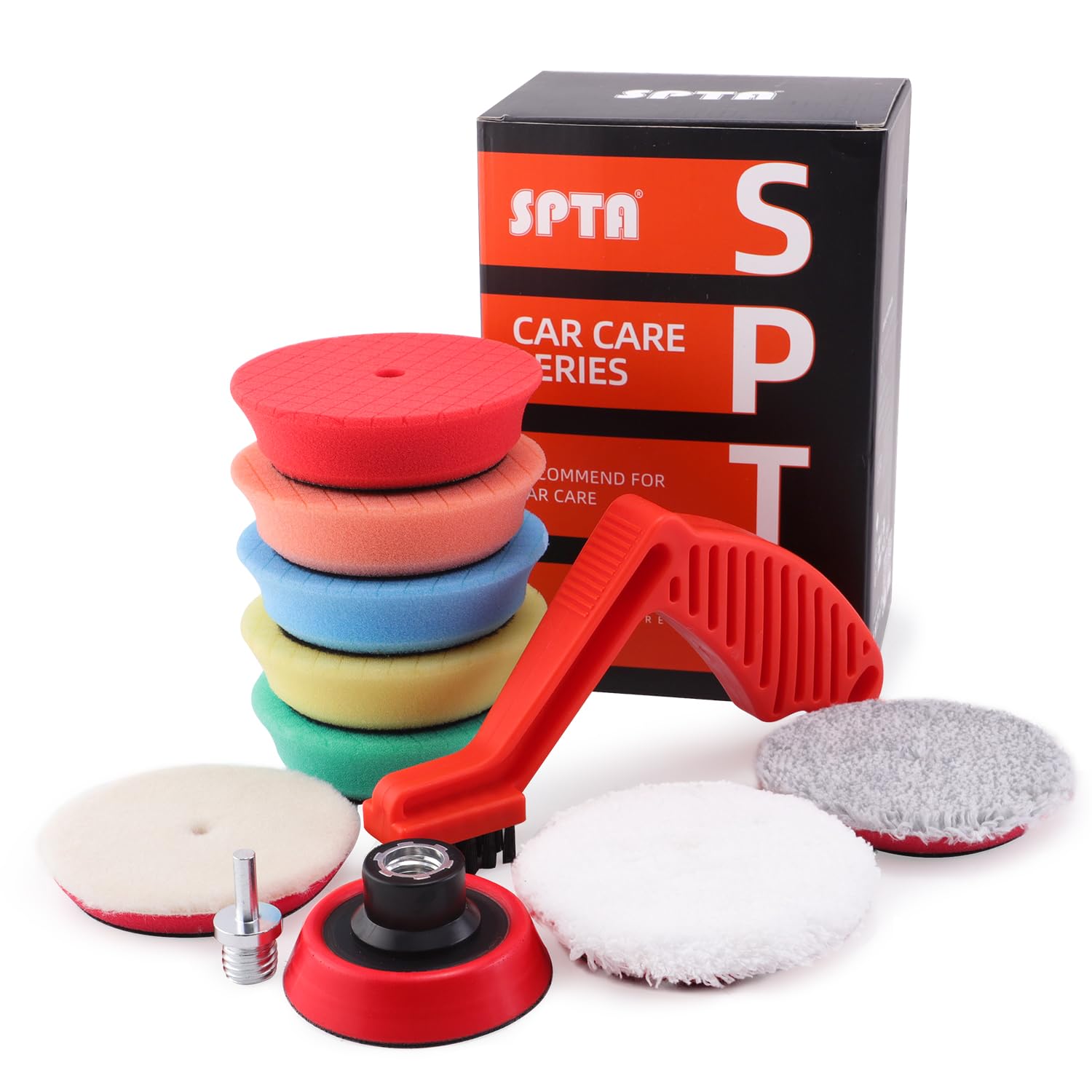 SPTA Drill polishing kit 11Pcs 3-Inch Buffing Polishing Pads Car Foam Drill Buffing Pad Polishing Pads Kit Buffer