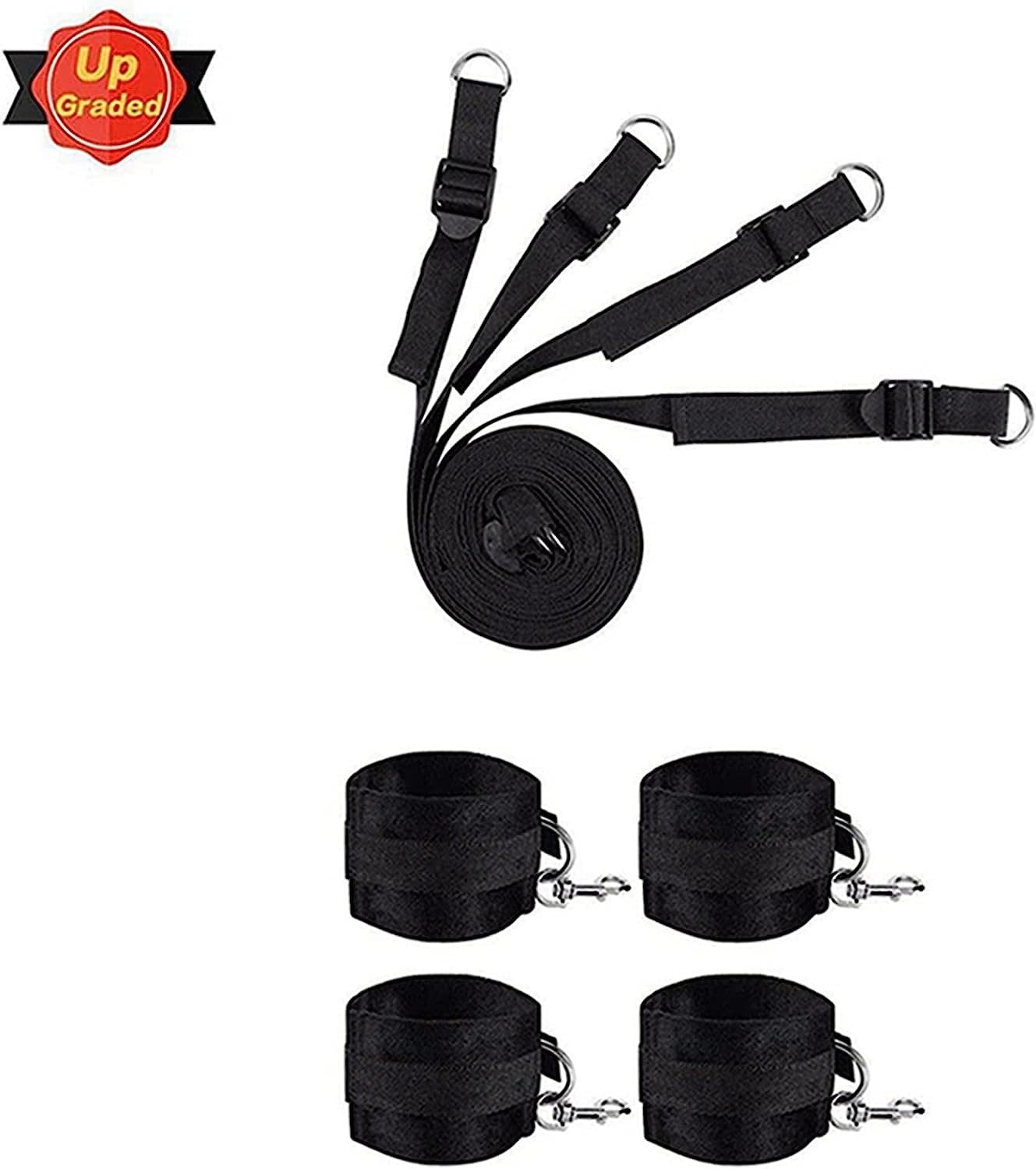Sangles de Remplacement en Nylon pour Attacher au lit d'entraînement, adaptées aux débutants šêxuelle lit (noir) B D S M set Šêx set Sangles de Remplacement en Nylon pour Attacher au lit d'entraînement, adaptées aux débutants šêxuelle lit (noir) B D S M set Šêx set