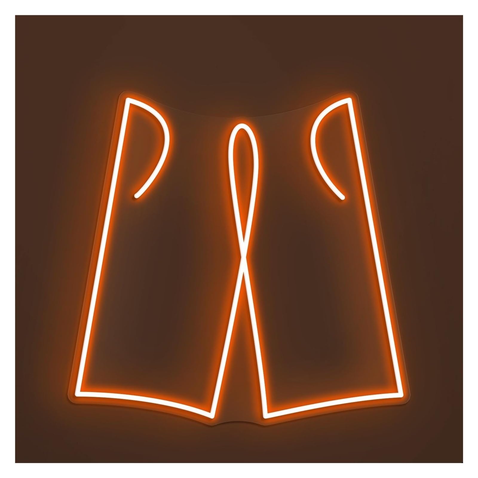 Hanging Art Neon Signs Shorts Neon Sign, Suitable For Garments Shop Decor With Brightness Adjustable 38cm(Orange)