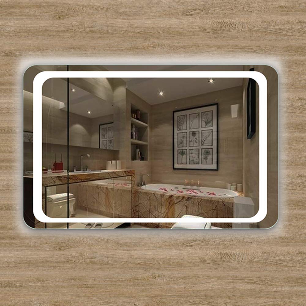 Xinyang800x600 Wall Mounted Bathroom Mirrors with Lights,Demister Pad,Motion Sensor